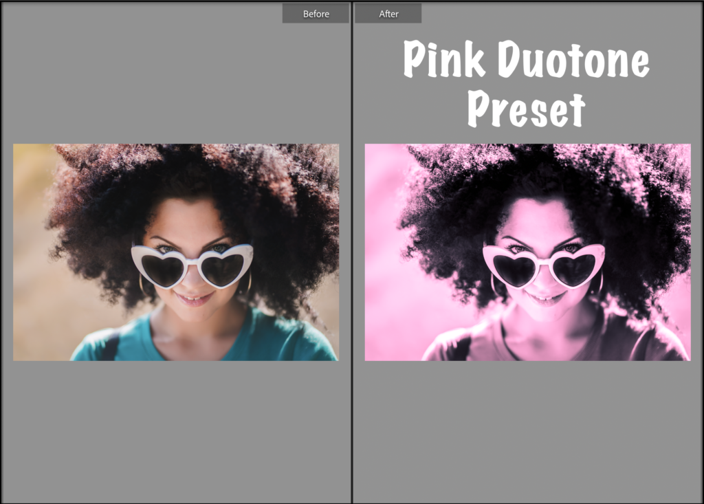 Pink Duotone Preset example
