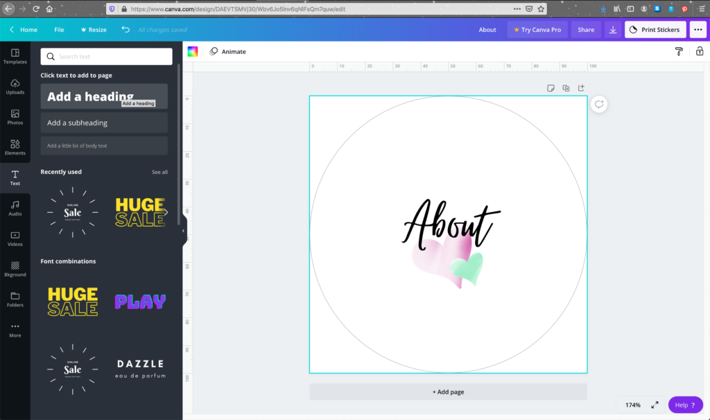 graphics being edited in canva to make highlight covers