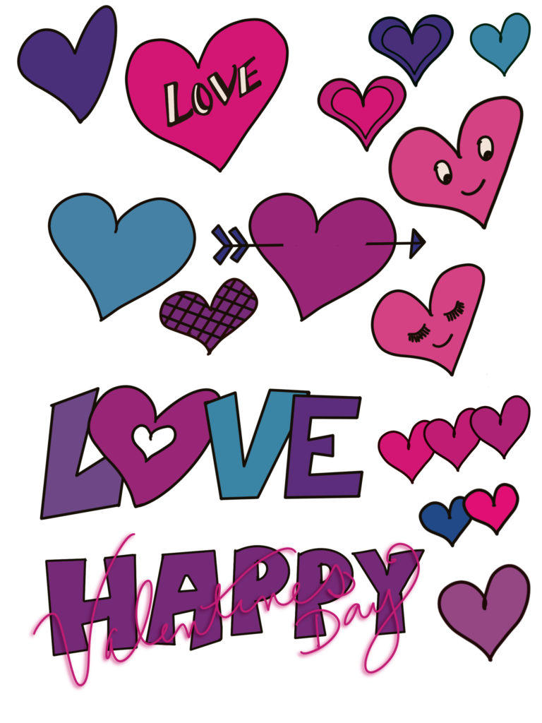 valentines day heart digital stickers