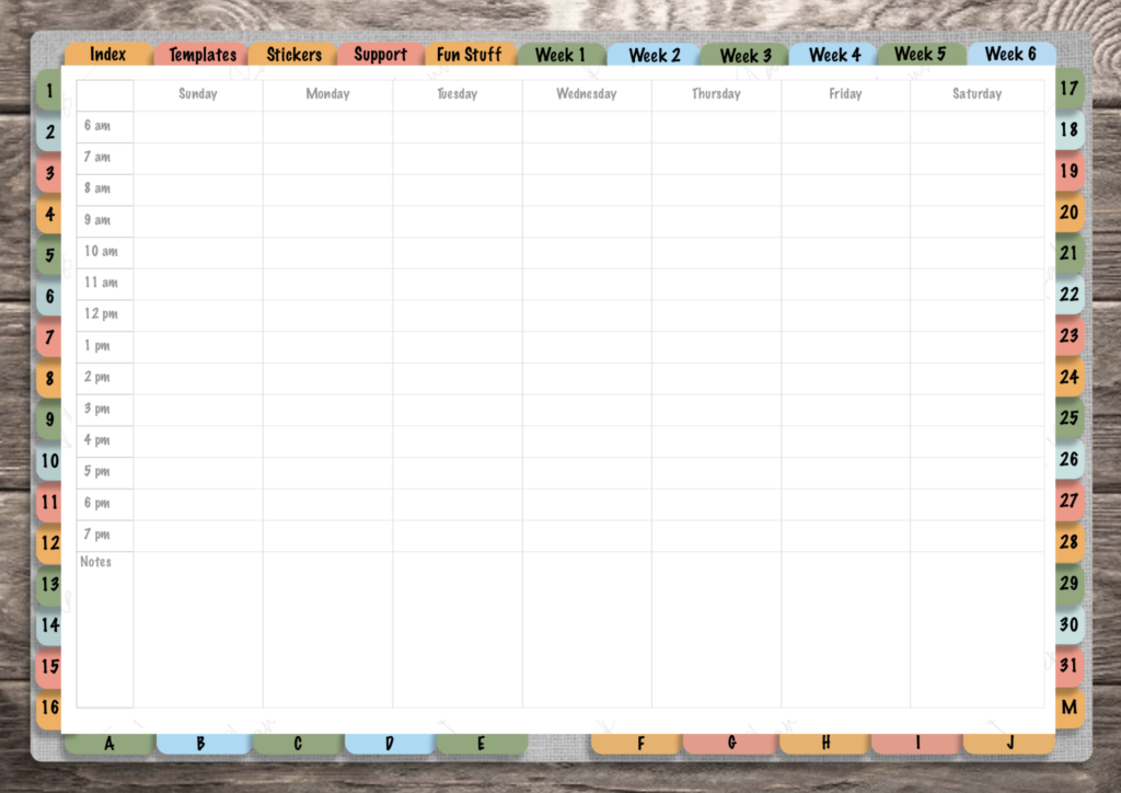 weekly layout for digital planner