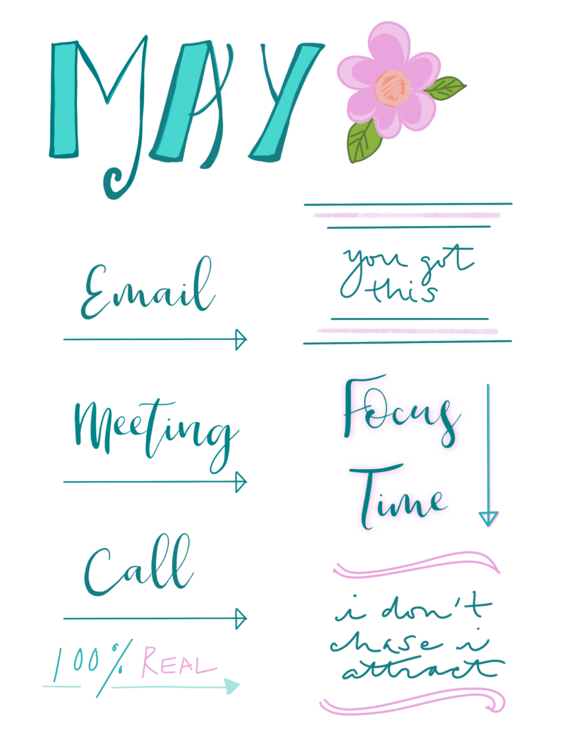 may digital planner stickers in aquamarine and pink